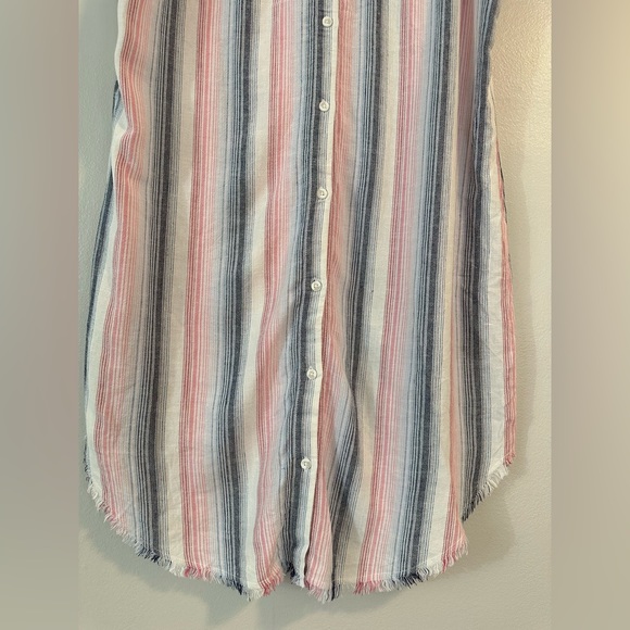 Anthropologie Cloth and Stone  Sleeveless Stripe Midi Shirt Dress size M in EUC - Picture 5 of 7